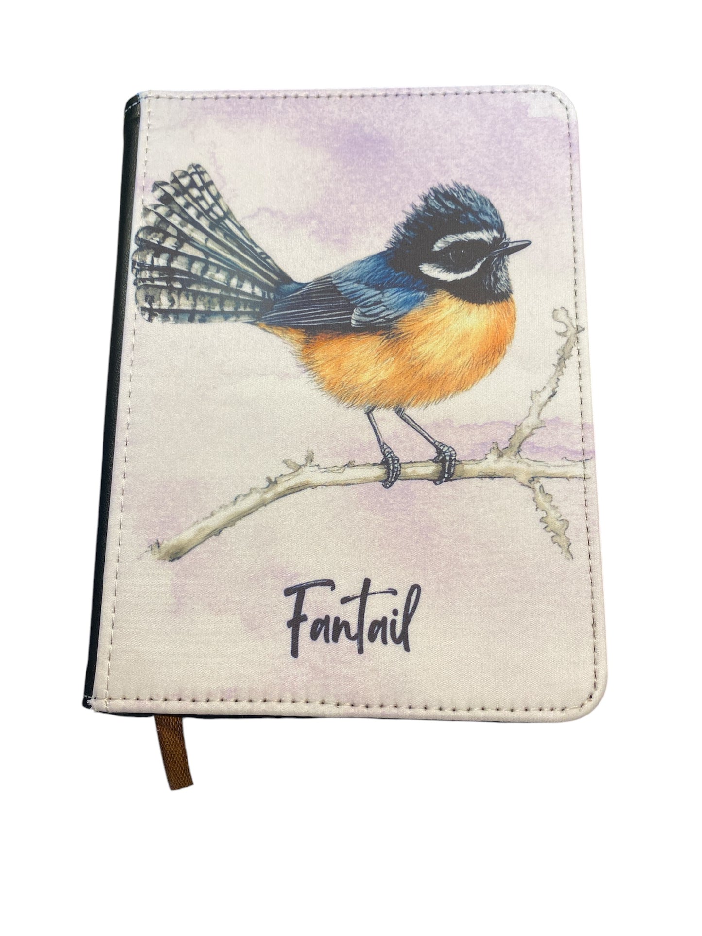 Fantail - Reusable Notebook, NZ native bird, lined, feathers
