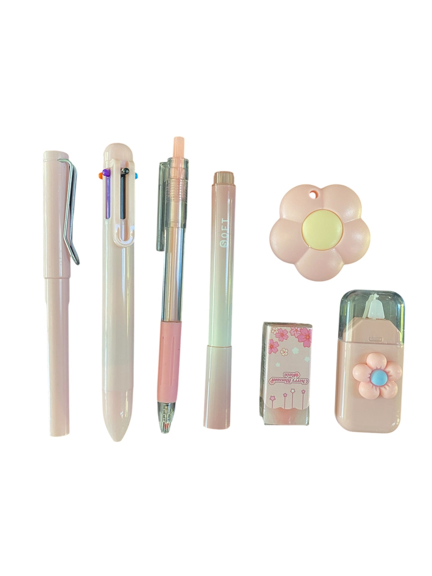 Basic colourful 7 pce Stationery Set