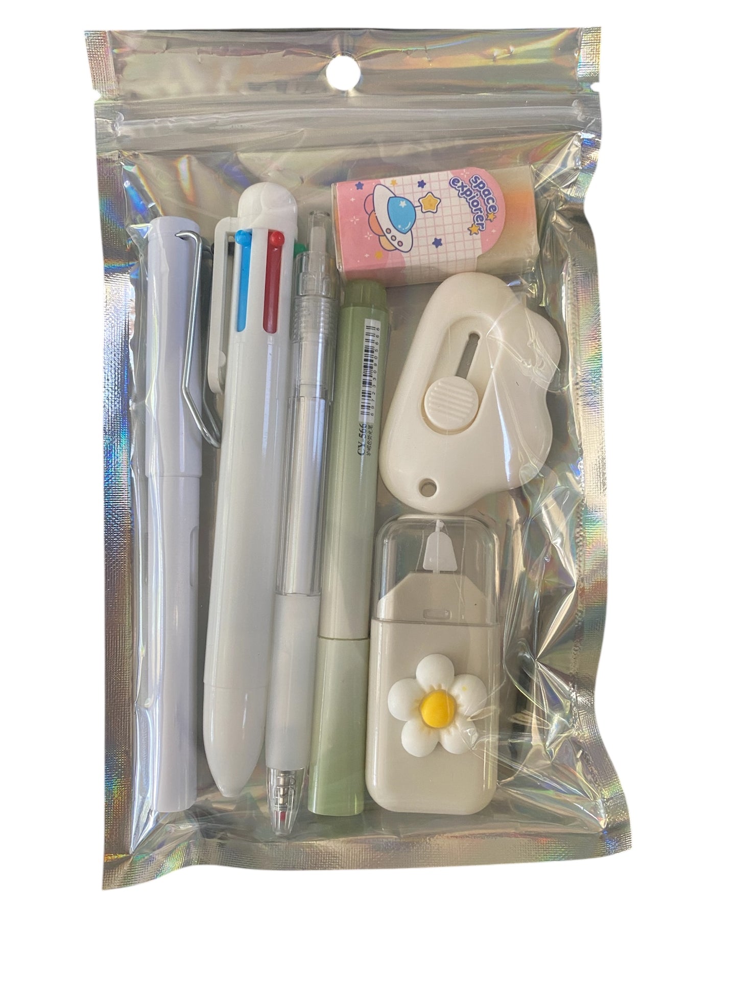 Basic colourful 7 pce Stationery Set