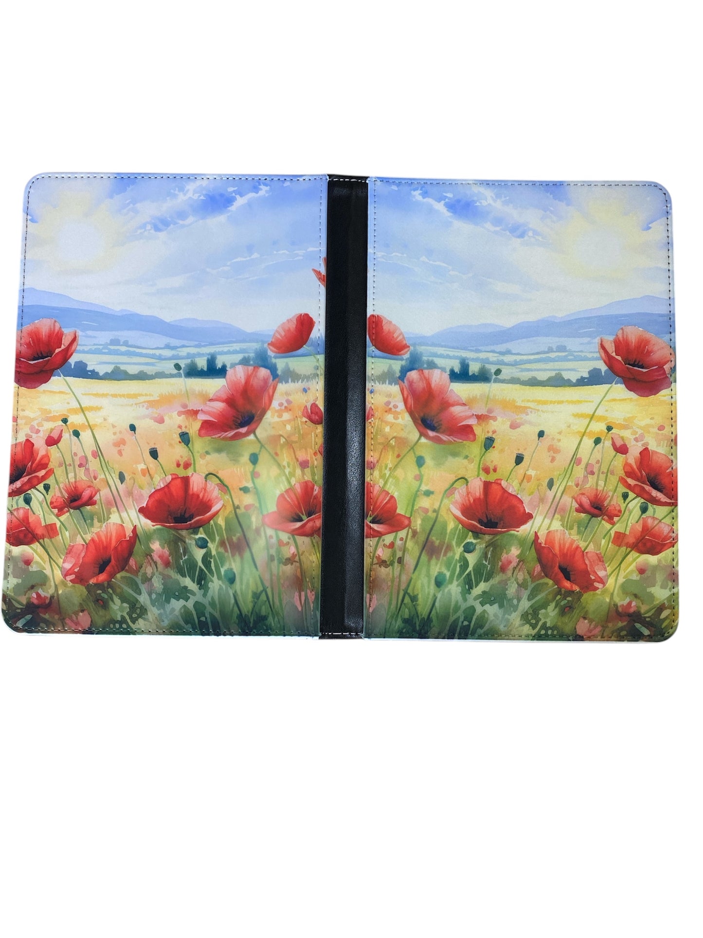 Poppies in the Field - Reusable Notebook, flowers, lined, sun