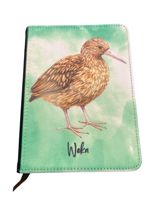 Weka - Reusable Notebook, NZ native bird, lined, feathers