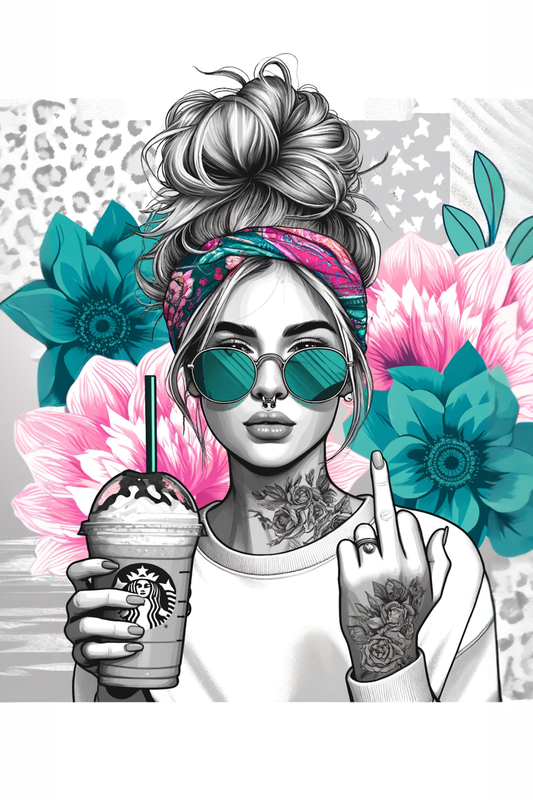 Vibrant Tattoo Badb.tch - Reusable Notebook, Journal, cover, colourful, Sarcastic