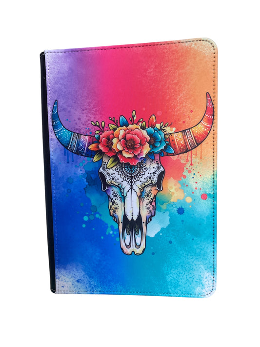 Bull skull- Reusable Notebook, Journal, cover, colourful