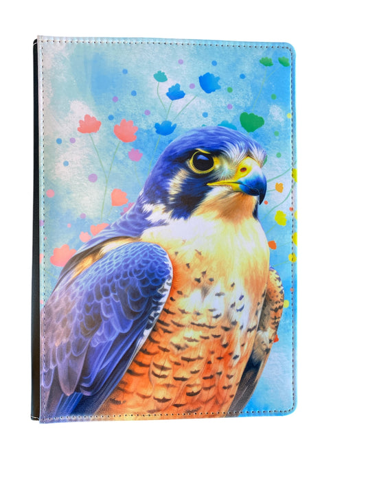 NZ Falcon - Reusable Notebook, NZ native bird, lined, feathers, Native