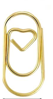 Small heart shaped paper clips