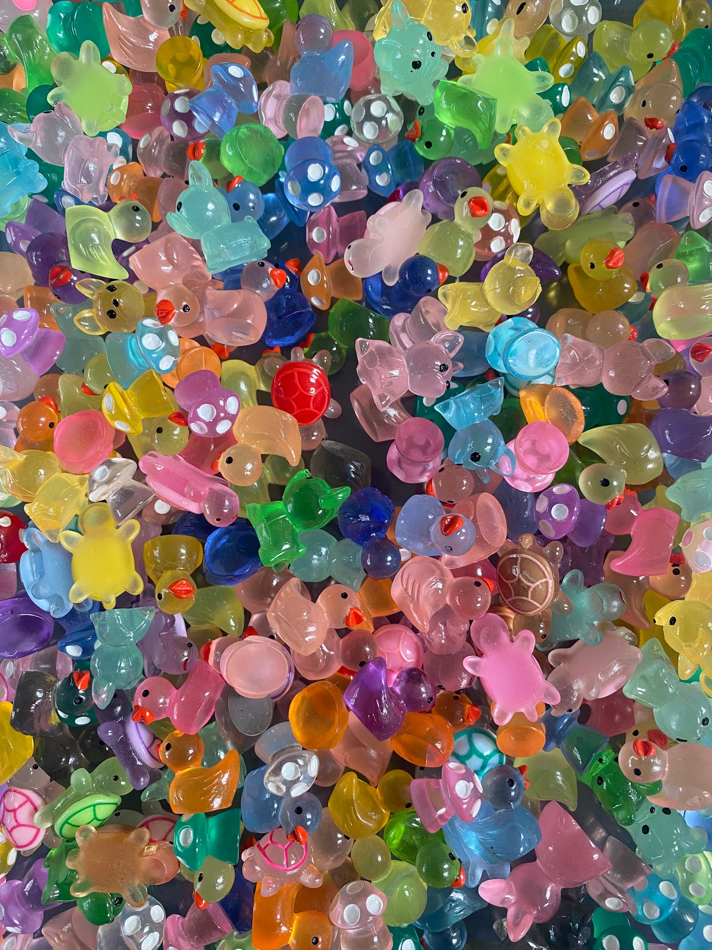 Glow-in-the-dark mini animals