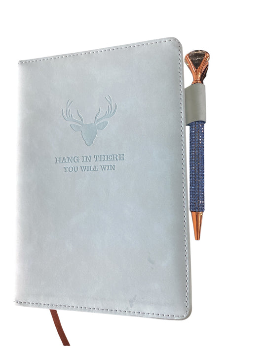 Soft leather cover notebook and sparkling Pen - 1 only!!!