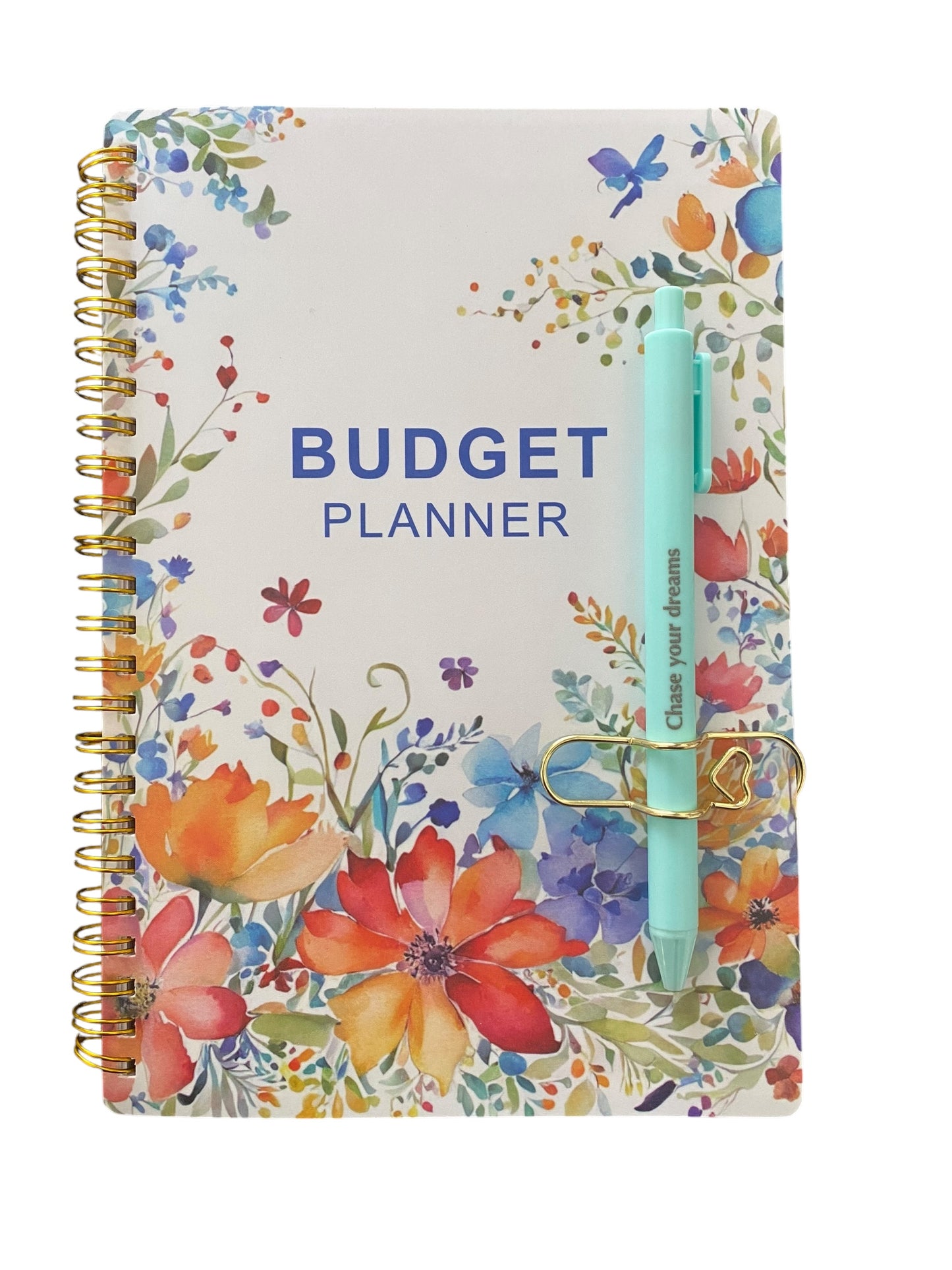 Budget Planner, Pen and Paper Clip Pen holder
