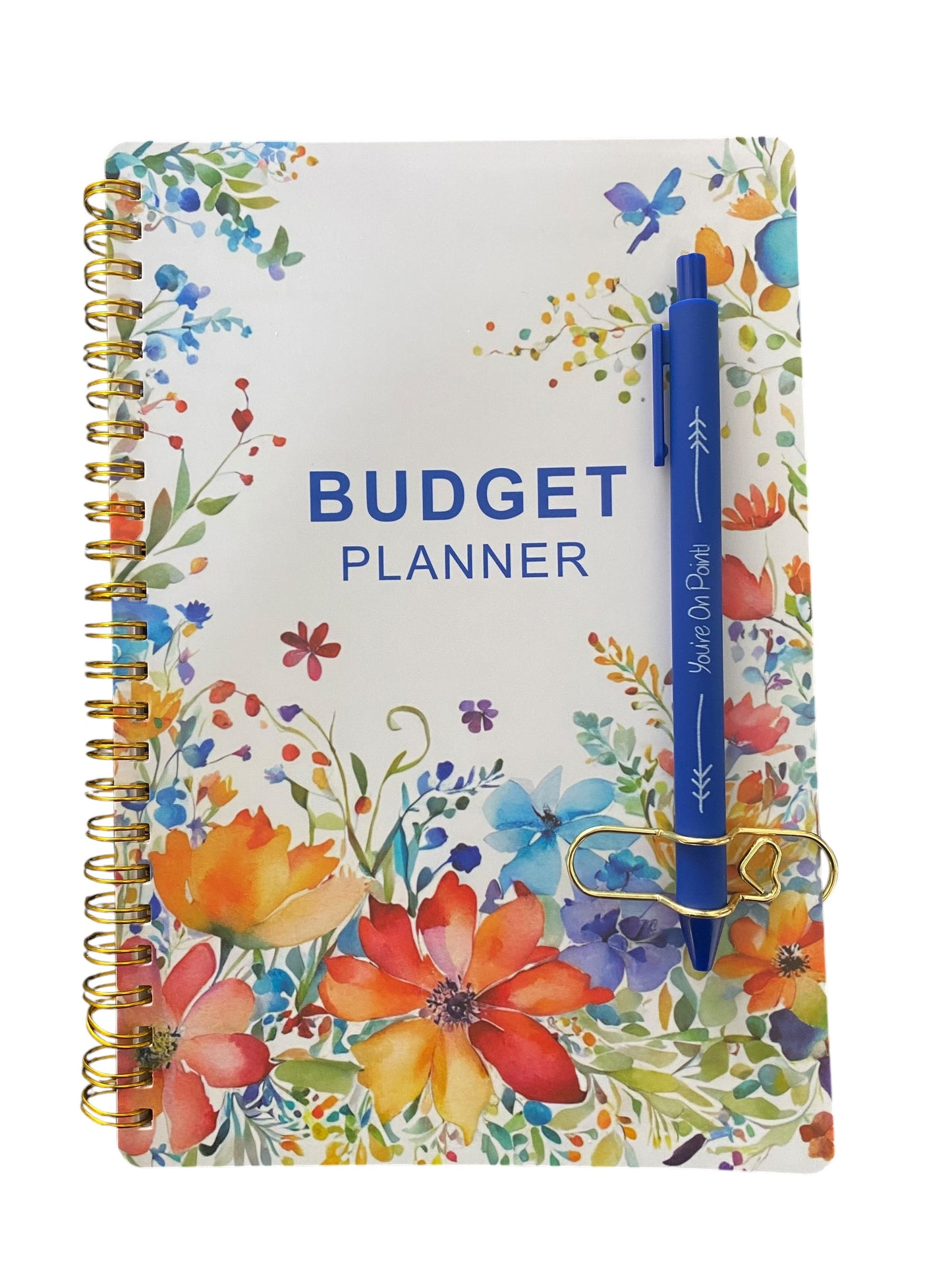 Budget Planner, Pen and Paper Clip Pen holder