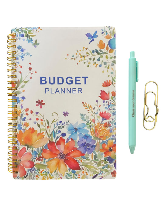 Budget Planner, Pen and Paper Clip Pen holder