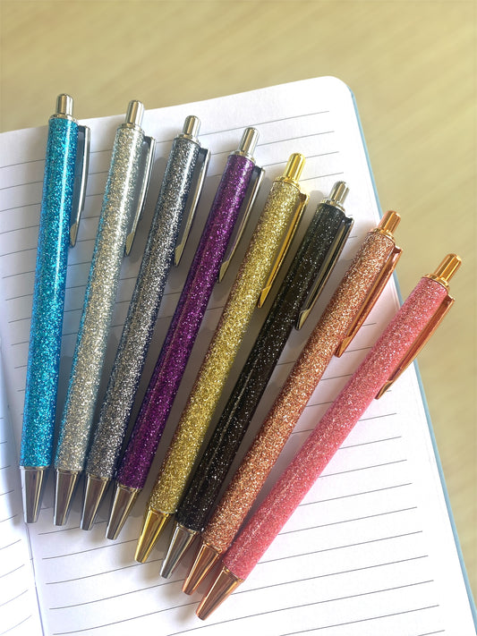 Smooth Glitter Ballpoint Pens - Refillable