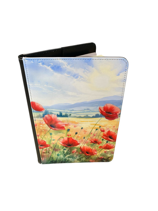 Poppies in the Field - Reusable Notebook, flowers, lined, sun